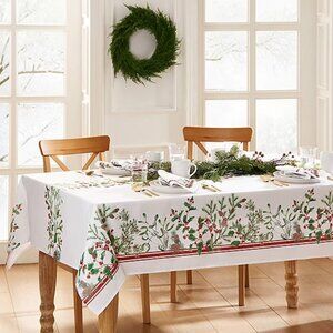 Elrene Holiday Berry Tablecloth 84"x60" Multi NWT